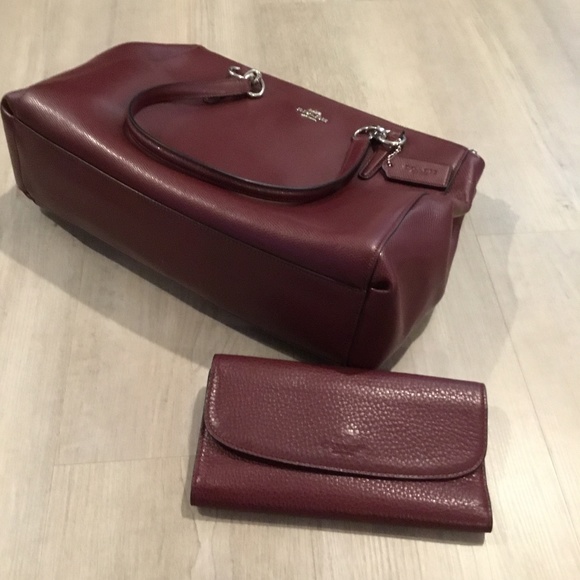 Coach Handbags - Coach purse and wallet burgundy